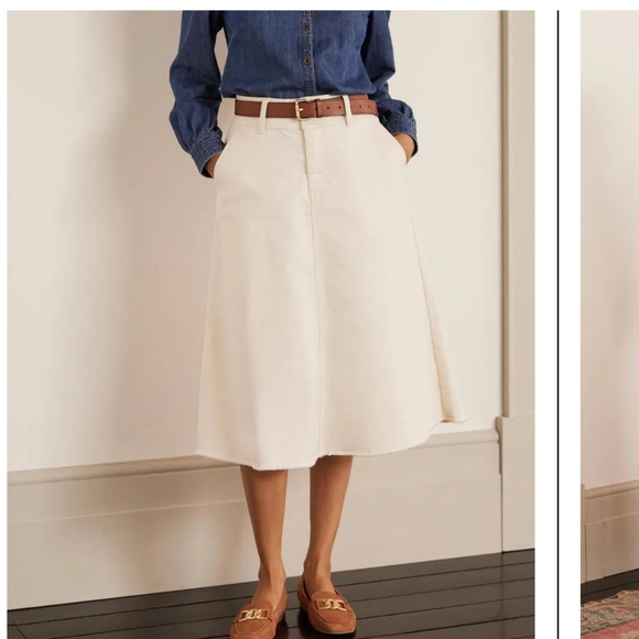 Boden Effie Midi Skirt in ecru color size 4 - Picture 3 of 6
